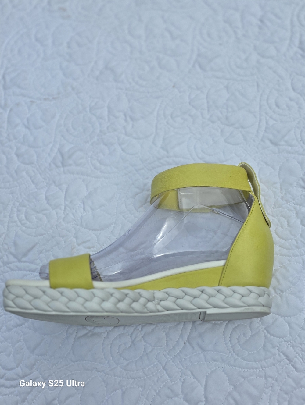 Franco Sarto Tiana  Wedge Sandal Lime Yellow Braided Platform Ankle Strap Sz 7 - Picture 12 of 16